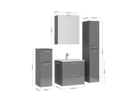 Verges Concept 60 meuble vasque + armoire de toilette + armoires latérales 4