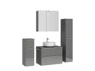 Verges Concept 80 meuble vasque + armoire de toilette + armoires latérales 3
