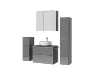 Verges Concept 80 meuble vasque + armoire de toilette + armoires latérales 5